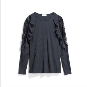 Lace detail fitted top